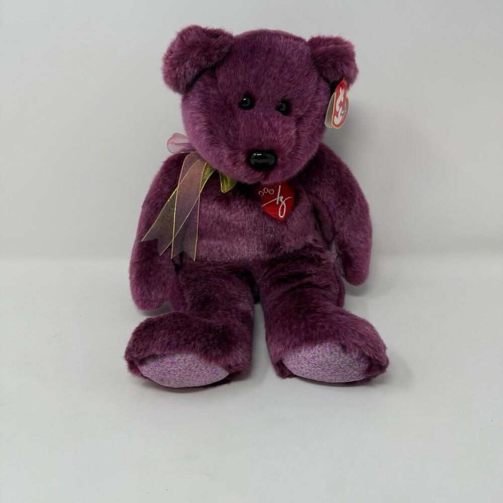 TY Beanie Baby 2000 Signature Bear with Silver Tag - Retired Plush Collectible